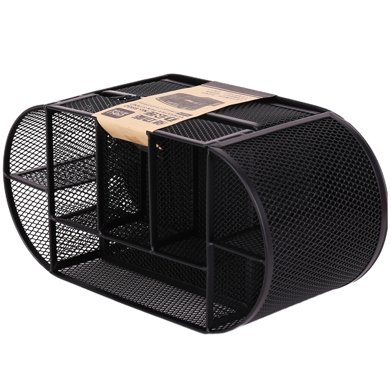 得力8902 笔筒 黑色多功能办公座 9格-黑色