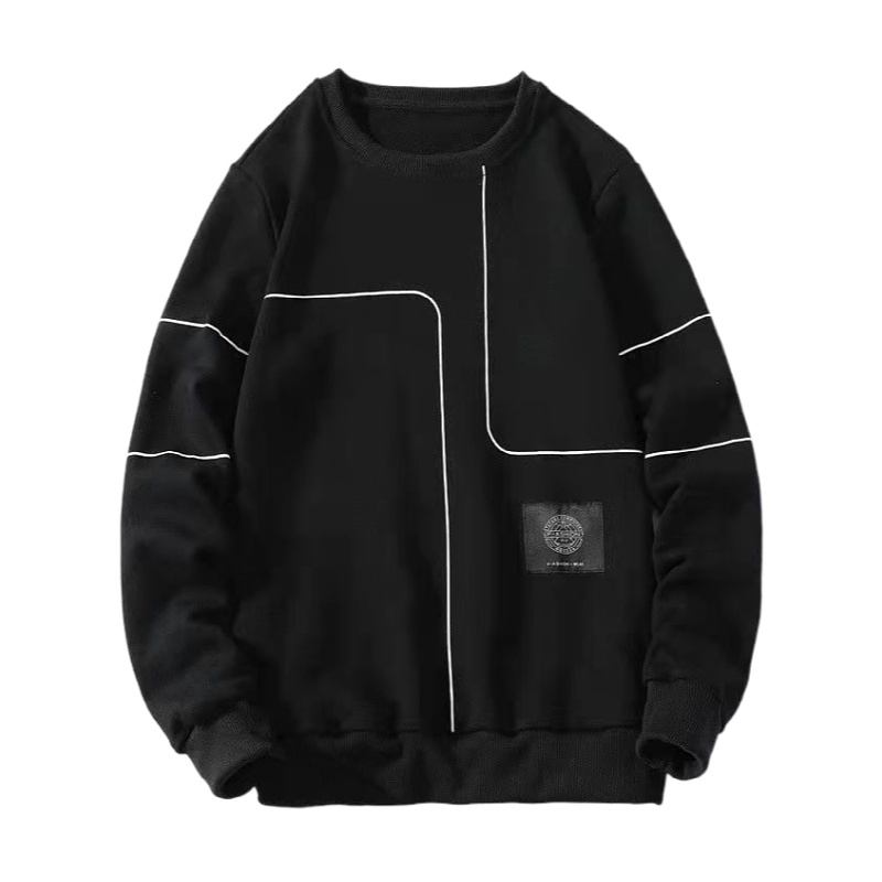 Muszoom/满速男2022新款春秋季韩版潮流长袖T恤圆领打底衫男上衣