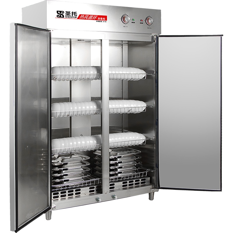 圣托(Shentop)不锈钢商用高温消毒柜 立式双开门热风循环 不锈钢饭馆酒店厨房消毒碗柜 RTP780-B8