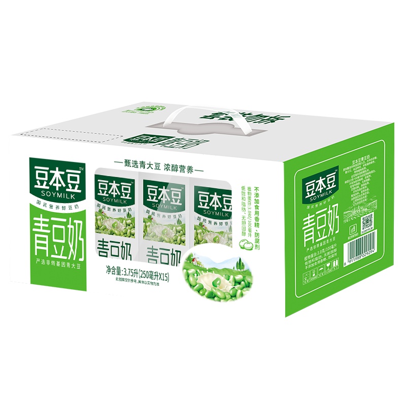 豆本豆 青豆奶 250ml*15 3750ML 盒装(新老包装随机发货)