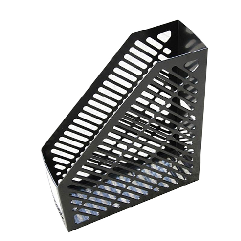 得力9841单联文件框(灰白)(只)办公用品 文件框 多层加厚文件夹 多联文件座 简易桌上资料筐 文件收纳置物 书架