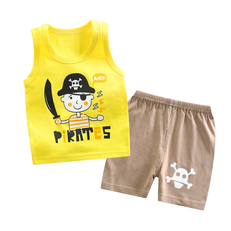 [背心+短裤]2020夏季纯棉儿童背心套装中小童宝宝男女童两件套