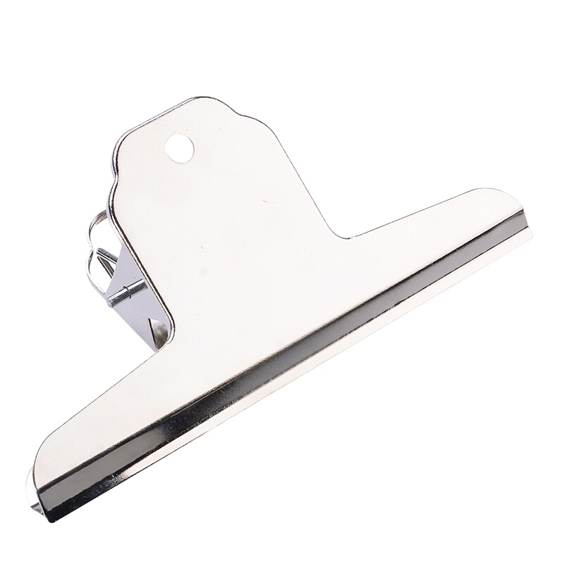 递乐2621 大山夹/不锈钢票夹子/山形铁票夹/票据夹办公用品文具145mm2只/袋