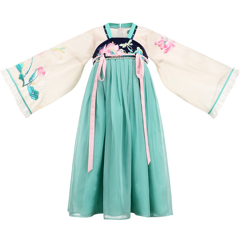 旗铂Qibo采莲汉服中国风唐装超仙春装襦裙古装连衣裙