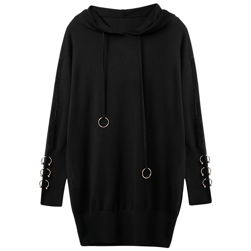 2019爱居兔秋季女装连帽设计长袖针织衫