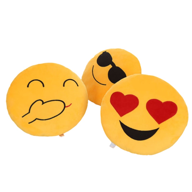 可爱表情包抱枕暖手捂可插手笑脸毛绒玩具