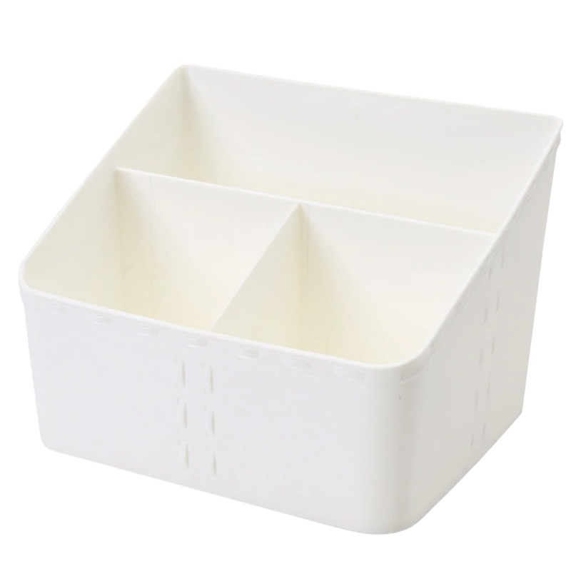 四万公里 化妆品收纳盒 简约桌面整理家用宿舍女面膜浴室护肤品置物架 白色双排三格 SWJ3020