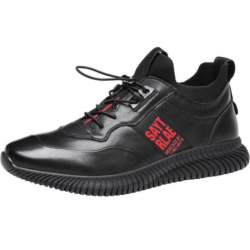 红蜻蜓男鞋冬季真皮韩版运动休闲鞋软面皮厚底潮流板鞋皮鞋男