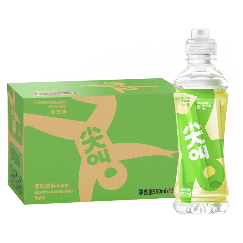 农夫山泉尖叫运动饮料550ml青芒味1*15瓶整箱装