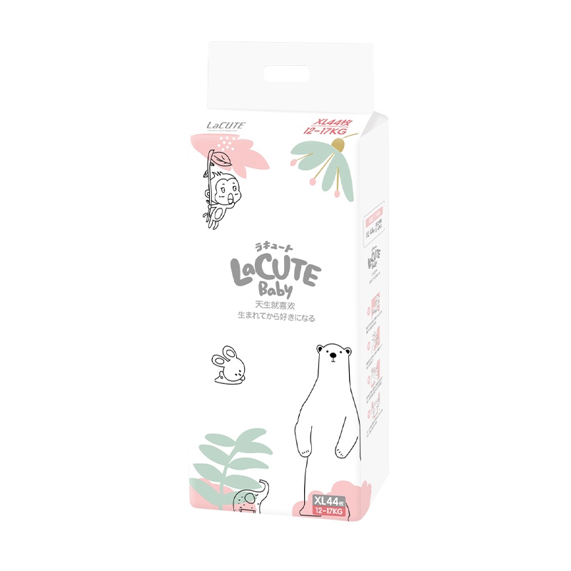 乐可爱森林王子超薄透气纸尿裤新生婴儿尿不湿男女宝宝尿片XL码44片*4包