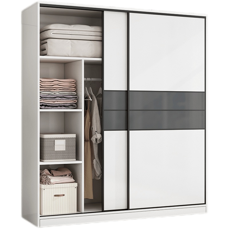 简易衣柜家用卧室推拉门组装衣橱出租房用迪玛森简约现代经济型柜子