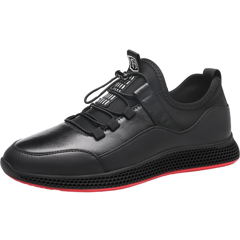 红蜻蜓男鞋秋季新款真皮青年运动休闲皮鞋潮流厚底板鞋皮鞋男