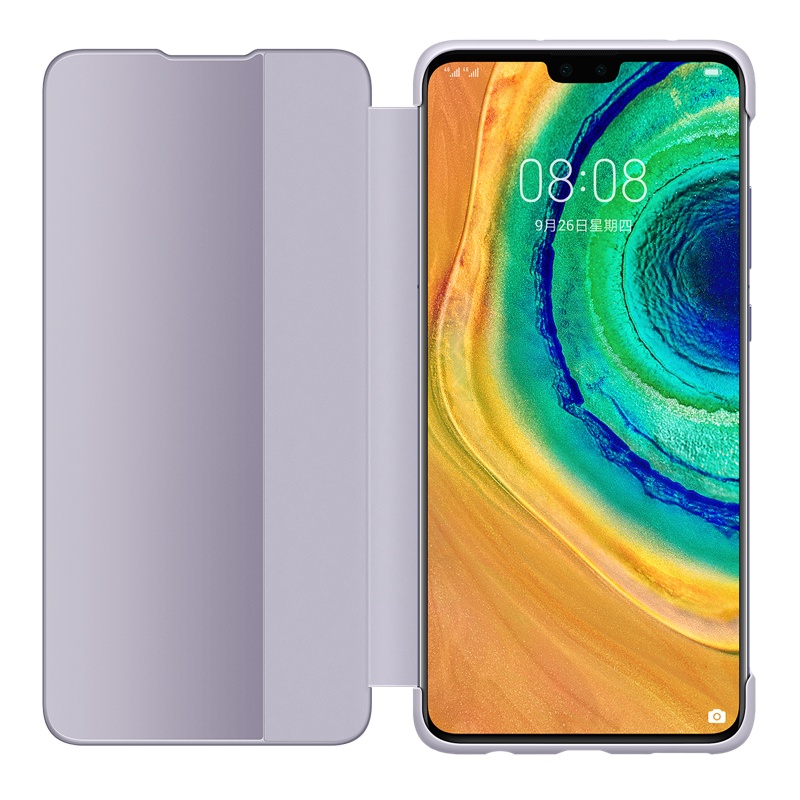 华为(HUAWEI)Mate 30原装手机壳 智能视窗皮套休眠保护套手机套保护壳 Mate 30智能视窗保护套(罗兰紫)