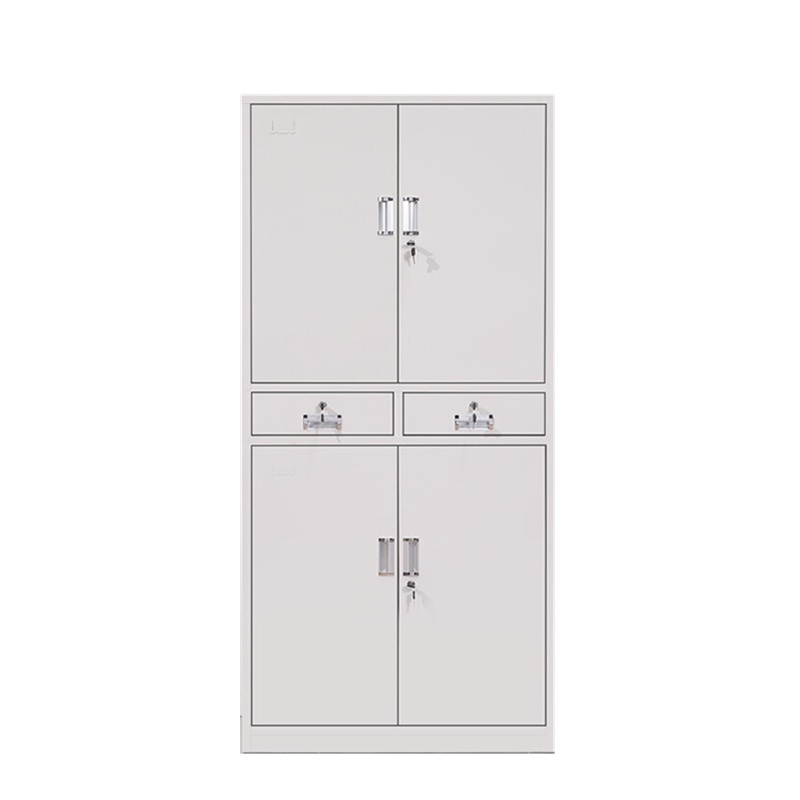 格具(GEJU)文件柜铁皮柜办公柜钢制资料储物档案凭证上下铁门中二斗柜