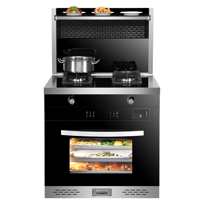 欧诚L66-750MM家用小户型集成灶一体灶具蒸箱烤箱迷你集成一体灶 自动清洗抽烟机燃气灶具消毒套装环保灶