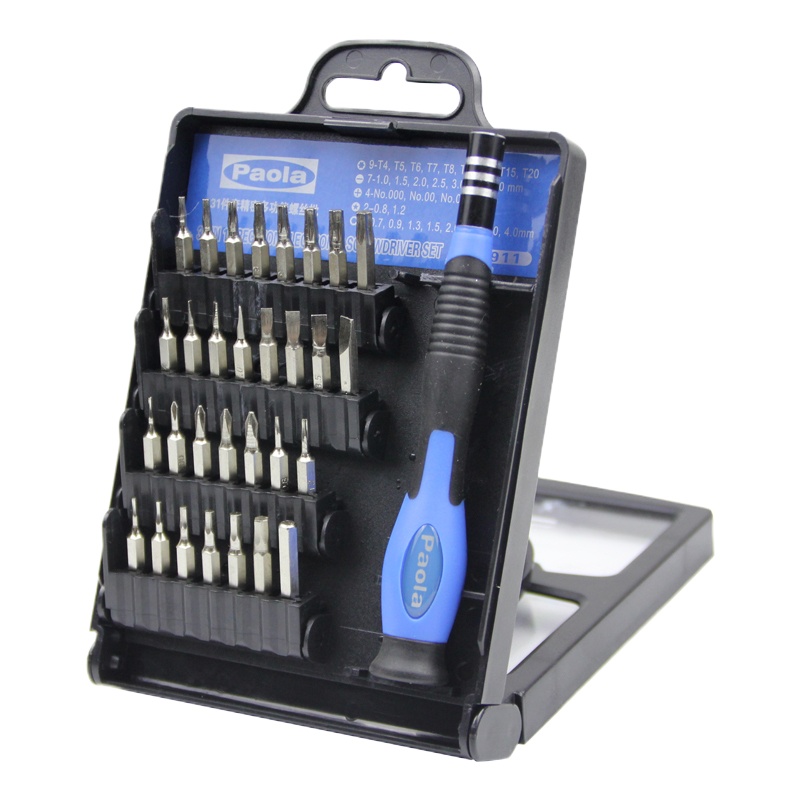 保拉(Paola)工具 31件套精密多功能螺丝批手机起子组螺丝刀套装电脑维修工具 1911