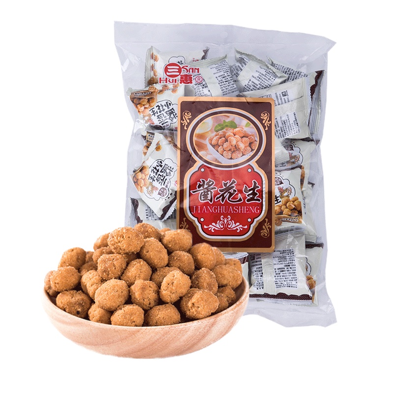 三惠500g酱香花生坚果炒货花生米小吃休闲零食品美食大礼包