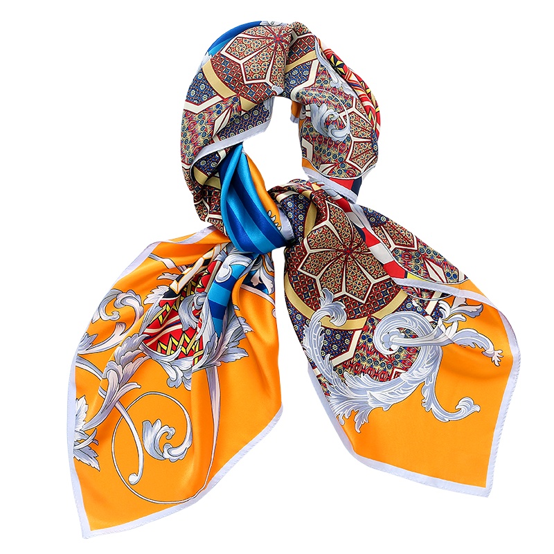 桑蚕丝素绉缎大方巾礼盒装110*110cm