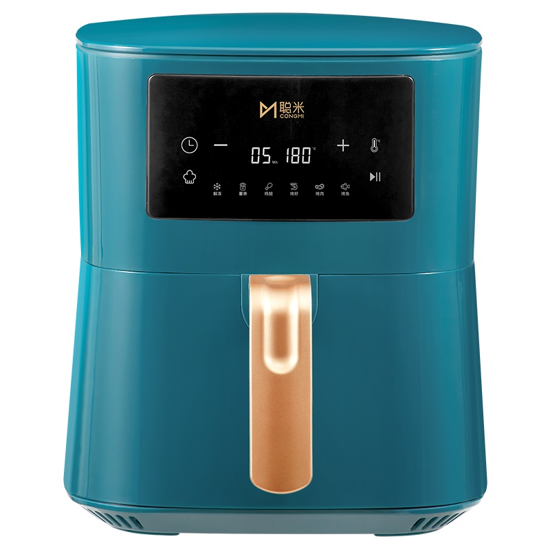 聪米(CONGMI)空气炸锅家用智能无油烟电炸锅全自动 4L大容量烤箱薯条机大功率低脂大屏触控 复古绿