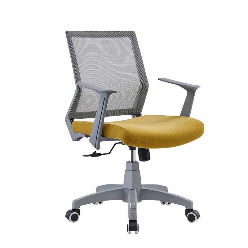 震海ZHWB004舒适久坐办公椅网布靠背黄坐垫家用电脑椅网布椅会议椅靠背椅人体工学椅