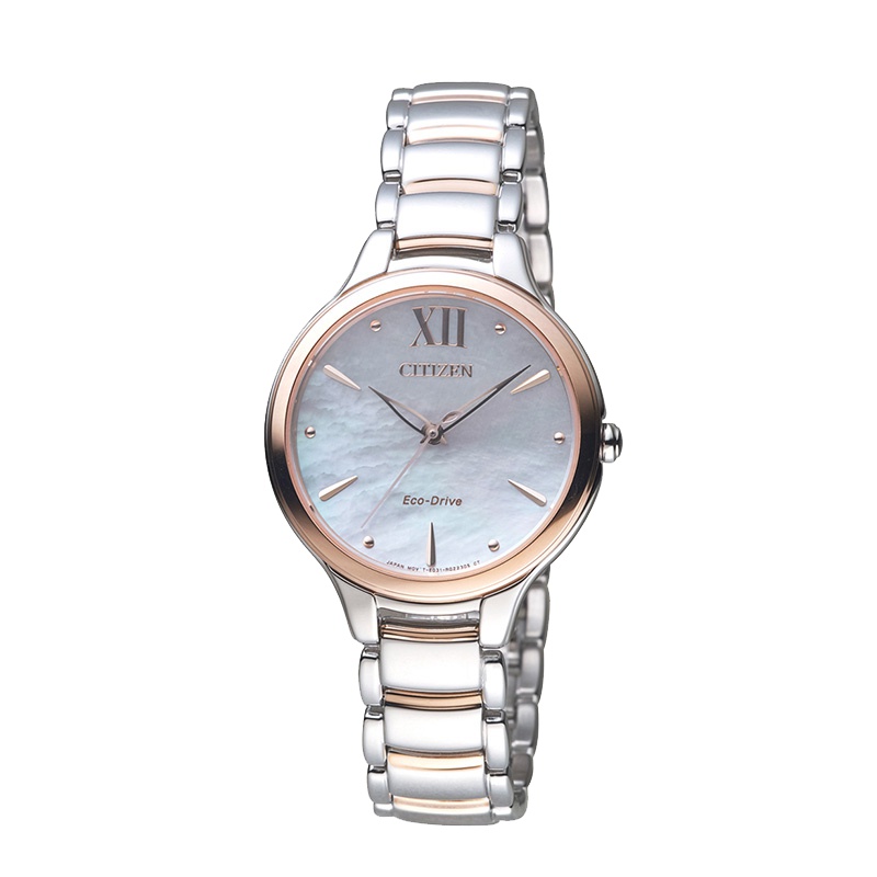 [直营]田馥甄同款CITIZEN西铁城ECO-DRIVE SS防水时尚钢带光动能女士手表女表 EM0556-87D