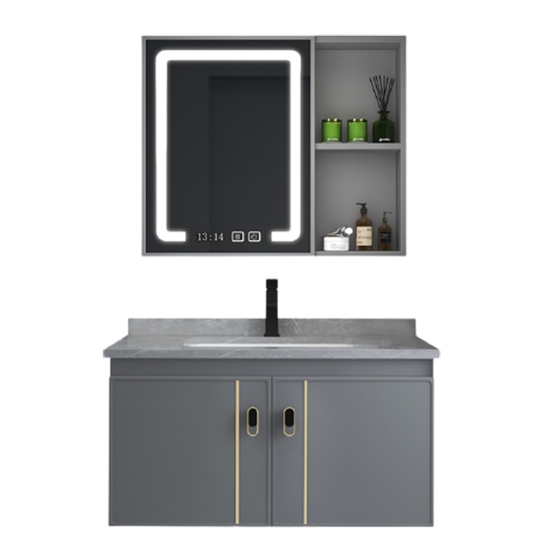 浴室柜组合岩板一体洗手洗脸盆柜符象现代简约轻奢卫生间小户型洗漱台