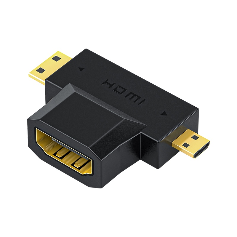 晶华 HDMI三合一转接头 Mini/Micro HDMI转HDMI迷你高清转换头器平板连接电视显示器投影仪 S117