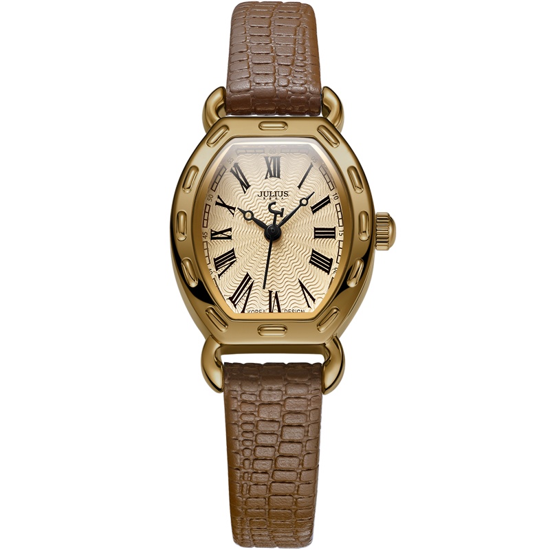 julius聚利时小表盘罗马刻度皮带女士手表时尚酒桶形手表女JA-544
