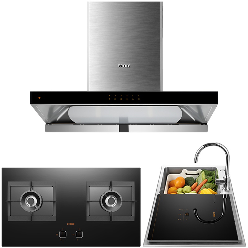 方太(FOTILE)19立方欧式下潜环吸苏宁智控抽油烟机燃气灶洗碗机套餐EMD17T.S+HC8BE+C3