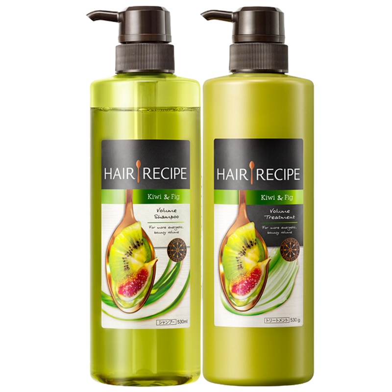 HAIR RECIPE 日本发之食谱无花果控油清爽丰盈洗护套装530ml洗发水+530g护发素 无硅油 效期1年内