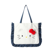 Hello Kitty凯蒂猫 拼色凯蒂猫头装饰女士单肩包 蓝色