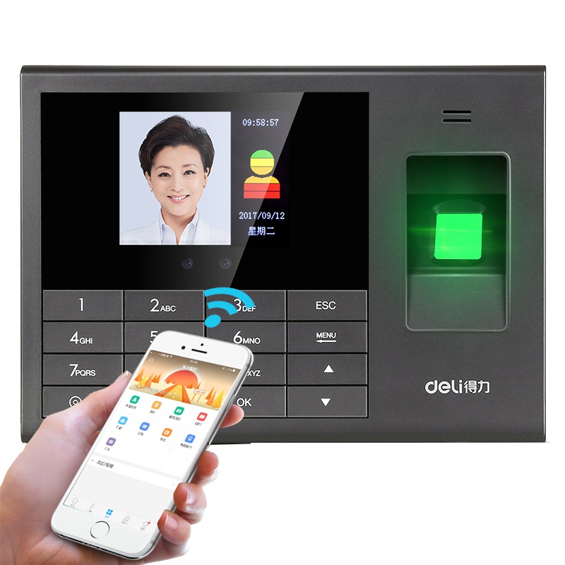 得力(deli) 3765C云考勤机(黑色) 一台装