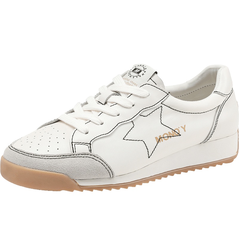 公猴运动休闲鞋女阿甘鞋2021新款秋冬ins潮百搭韩版真皮学生网红