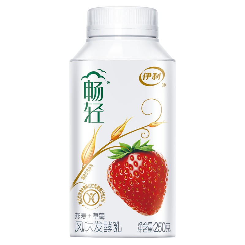 伊利低温畅轻风味发酵乳草莓燕麦250g