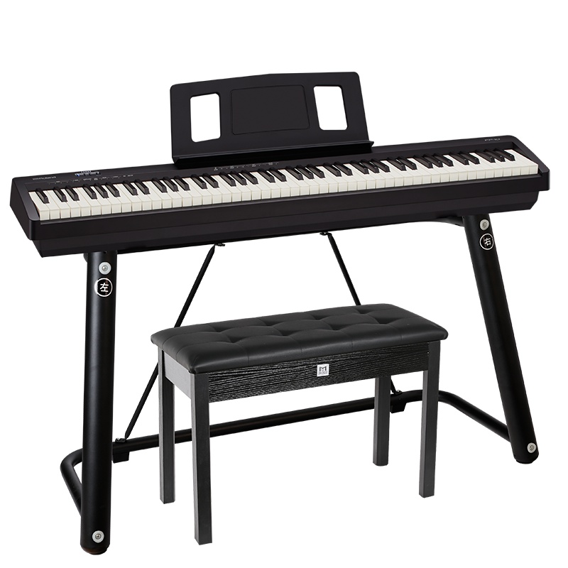 罗兰自营(Roland)电钢琴fp10 FP-10智能电子钢琴88键重锤便携式初学者家用U型琴架+双人琴凳+耳机全套礼包