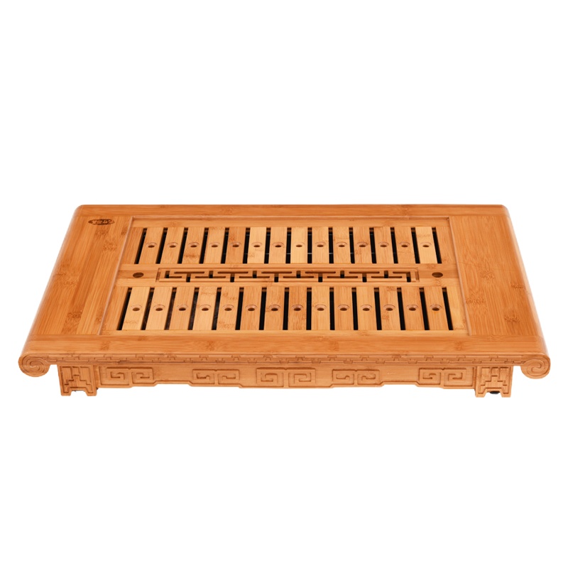 弘拜 楠竹茶盘 竹制茶具盘抽屉排水式 大号茶托盘干泡茶盘功夫茶具扬帆万里茶盘