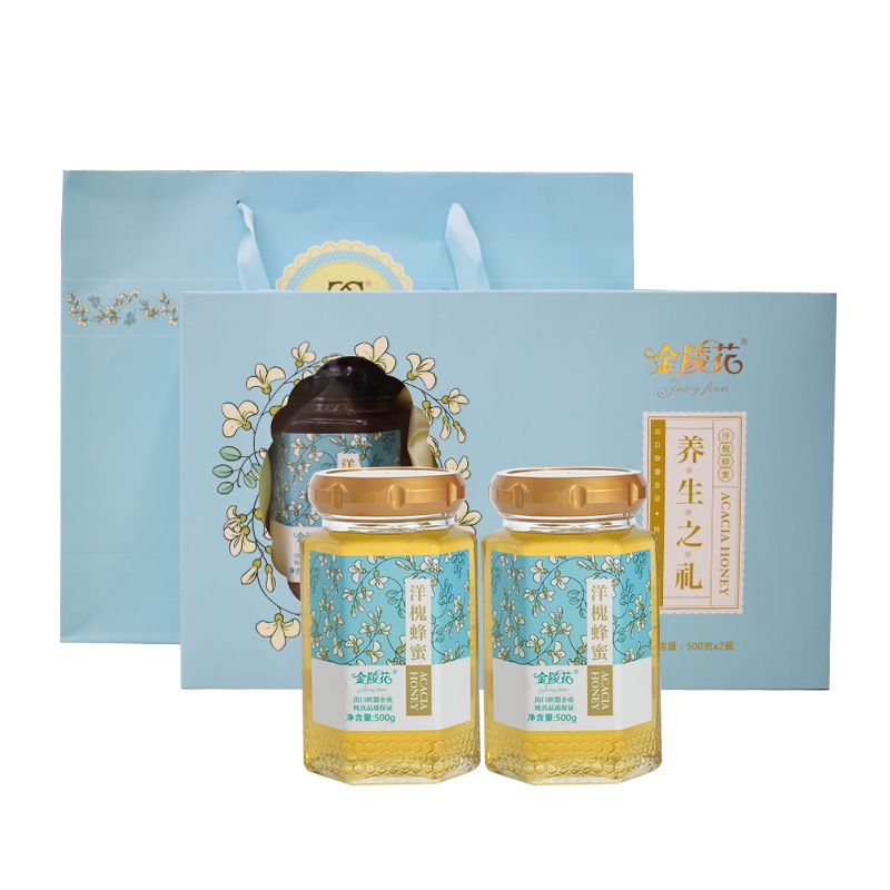 南京溧水常力金陵花养生蜂蜜洋槐天然蜂蜜500g*2瓶礼盒装无想田园特产