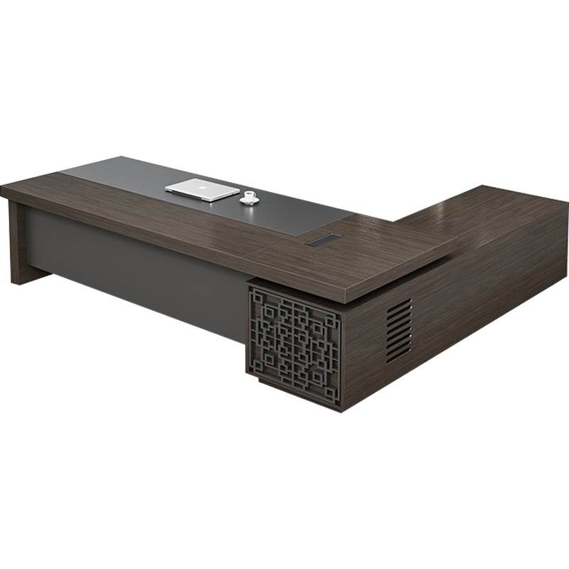 创世人 办公家具新中式办公桌老板桌高档总裁桌董事长大气大桌班台总裁桌简约现代