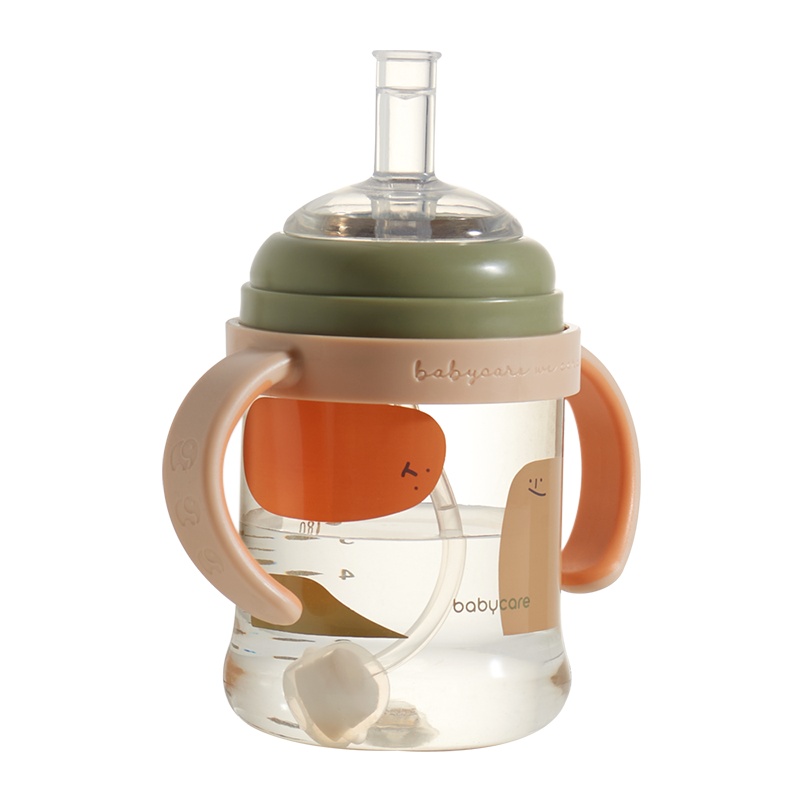 babycare3.0成长奶瓶ppsu耐摔防胀气 新生婴儿鸭嘴奶瓶吸管大宝宝 里瑟米240ml(直饮款)