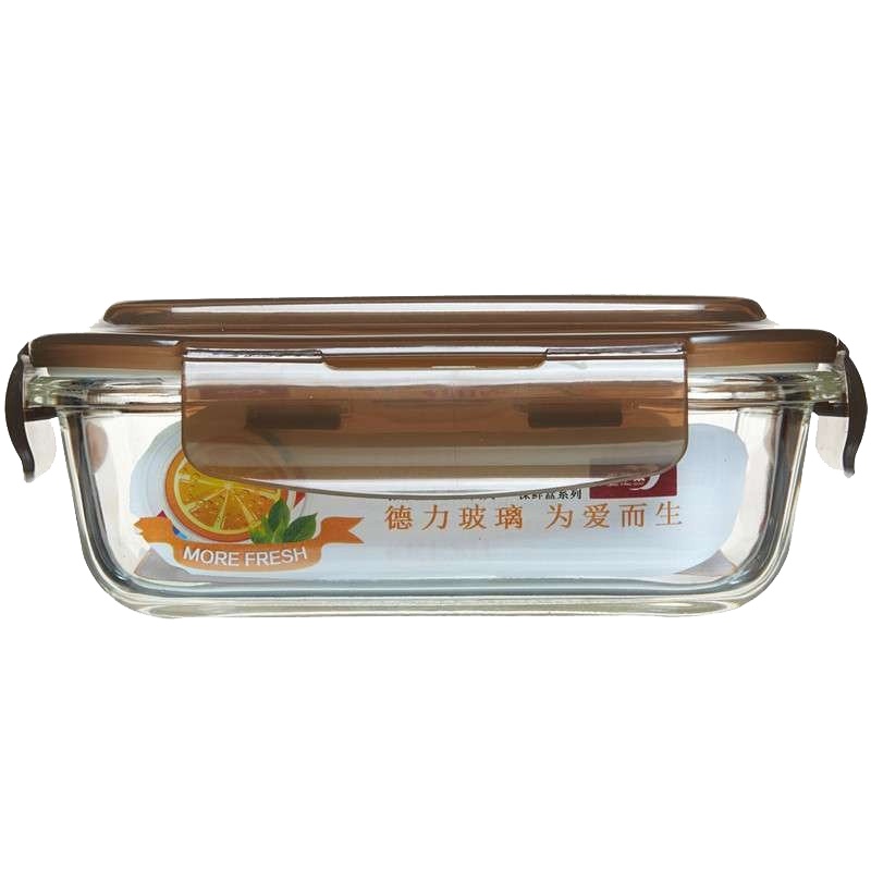 [苏宁易购超市]青苹果耐热玻璃保鲜盒玻璃饭盒便当盒耐热玻璃碗380ml单只装 HL380