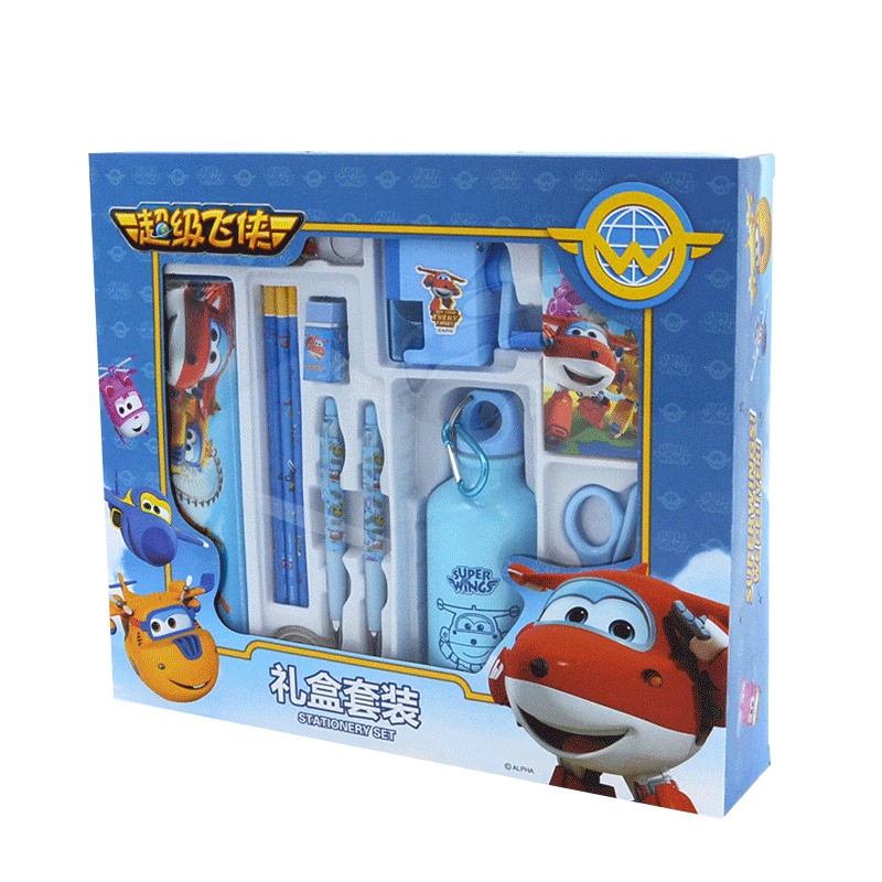 迪士尼文具礼盒 850001超级飞侠铅笔盒套装小学生儿童学习文具大礼物包礼盒奖品 男女孩米奇学习用品套装 幼儿园生日礼品