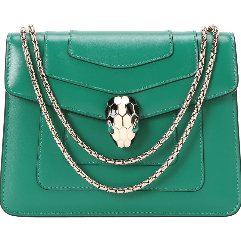 BVLGARI/宝格丽 女款单肩斜挎蛇头包 迷你 绿色