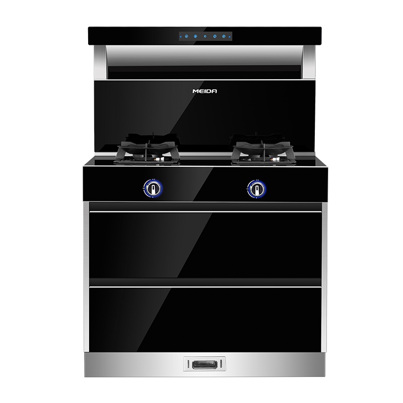 美大 (MEIDA)集成灶 新款消毒柜E9-A挥手智控恒温置物台抽油烟机燃气灶消毒柜集成一体猛火大吸力 黑色(液化气)