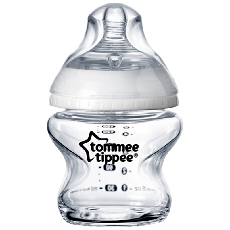 汤美星(Tommee Tippee)奶瓶00149 婴幼儿玻璃奶瓶宽口径轻便耐摔奶瓶150ml配慢流量奶嘴0个月以上
