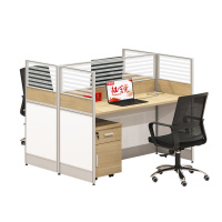 【红心家居】办公桌卡座员工位直角双人位职员板式电脑桌椅办公家具