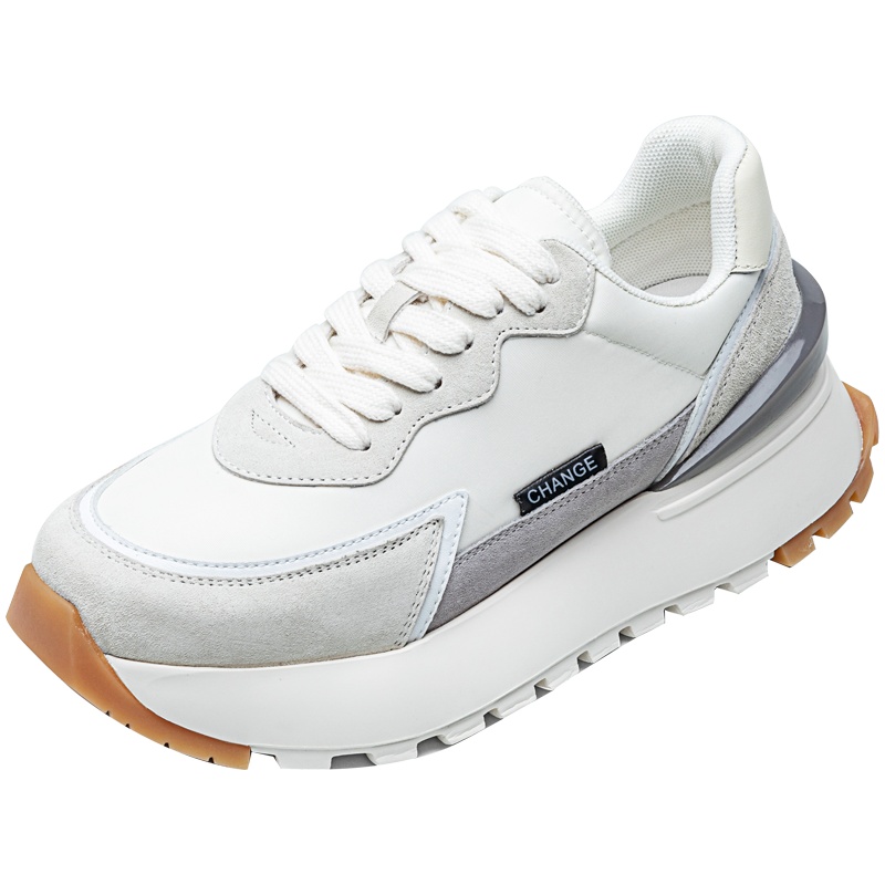 百田森阿甘鞋女厚底2021春复古松糕ins潮增高撞色休闲运动鞋女