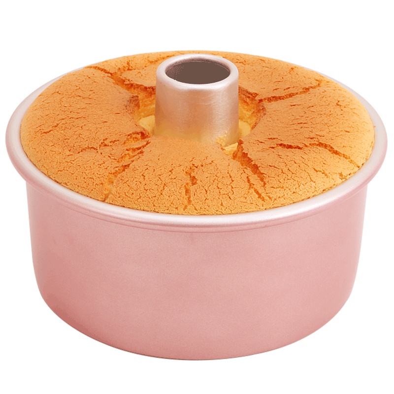 学厨 CHEFMADE 玫瑰金色7寸可拆式中空烟囱阳极戚风 海绵 天使蛋糕模具 烘培模具厨房工具WK9120
