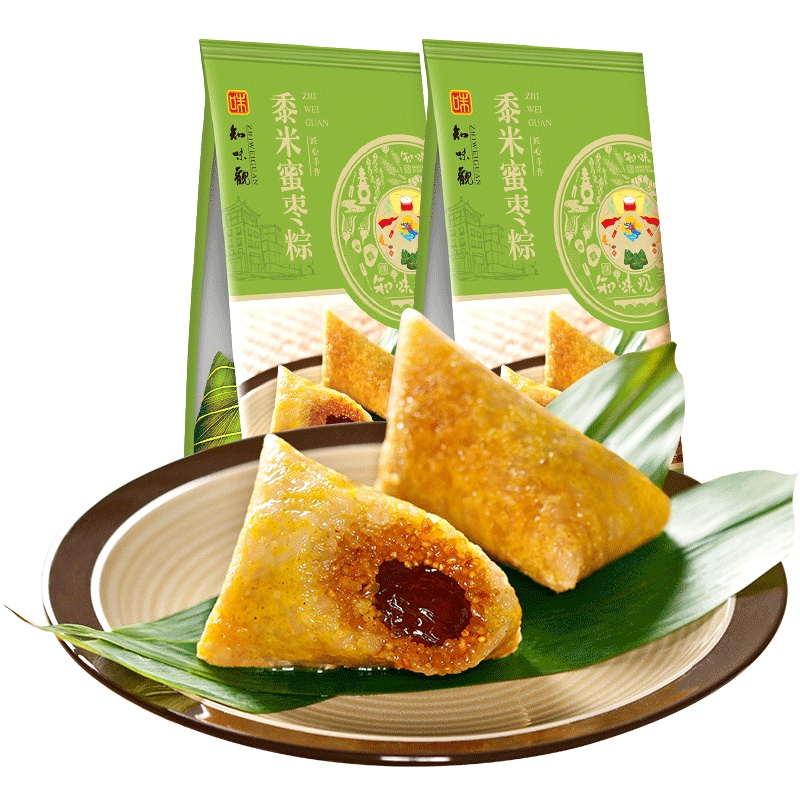 知味观黍米蜜枣粽子140g*4只 知味观端午嘉兴口味粽子 真空早餐方便速食