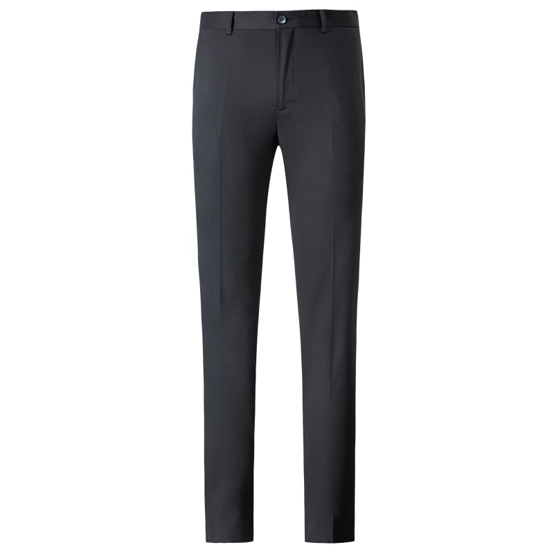 才子男装垂感西裤男21夏季宽松直筒裤子商务正装黑色西装长裤