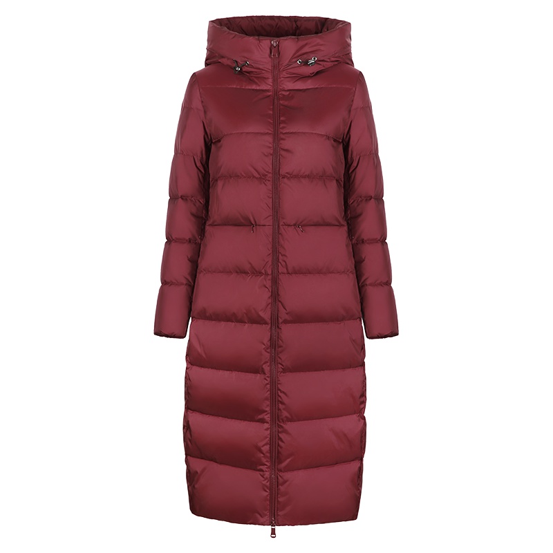 高梵（GOLDFARM）秋冬连帽长款保暖羽绒服女韩版过膝加厚保暖羽绒外套